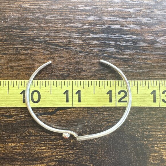 Sterling SIlver 925 Coral Abstract Wavy Design Open Cuff Bracelet Size 7.5" Fit - Picture 8 of 10